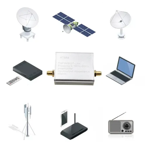 HT004 Full Band Amplifier Preamplifier 100k-6GHz 20dB Gain 5V Ultra-Low Noise 50 Ohm SMA Connector USB Type-C