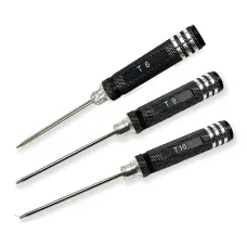 High-Speed Steel ScrewdriverT6 T9 T10 Hexagonal Torx Aluminum Handle Anti-Slip for RC Aircraft Models Repair Tools