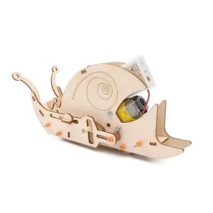 Wooden Bionics Electric Snail Model Assembly Kit DIY Children's Science Experiment Education Toy Student Technology Small Production