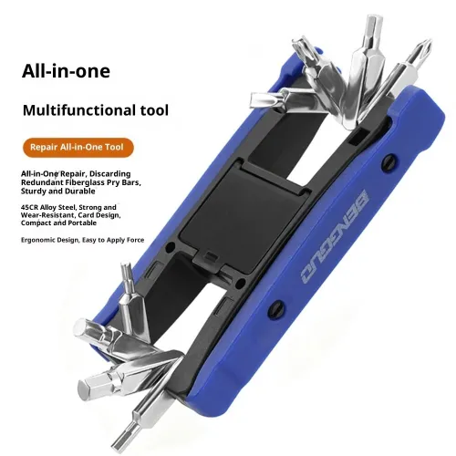 BENGGUO Bike Multi Mini Folding Repair Tool Portable Chain Splitter Cutter HexSpoke Wrench Screwdriver Multitool Portable Tire Repair Tool