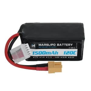 MARSLIPO 14.8V 1500mAh 120C 4S Lipo Battery XT60 Plug for RC Drones