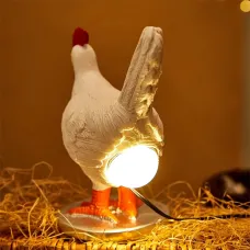 Chicken Egg Lamp Funny Chicken lamp with Egg in Butt LED Chicken Night Lights with USB Resin Warm Table Light Decor Birthday Christmas Gifts for Kids Friends