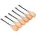 6pcs Wood Carving Chisel Set Ergonomic Beech Wood Handle Heat Treated Steel Blades Professional Woodworking Tools for DIY Craft Carving and Turning
