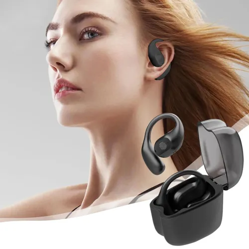 T371 OWS Sports Earbuds Wireless bluetooth Earphone 14.2 Driver Unit HiFi Stereo LED Display Open-ear Earhooks Headphones with Mic