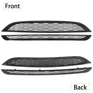 Car Front Bumper Upper Lower Grille Cover Glossy Black Honeycomb Mesh Grill Guard Cover For MINI One R50 R52 R53 2002-2006