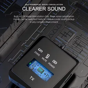 VIMAI AP009 2.4Ghz Wireless Lavalier Microphone USB-C/iP 3-in-1 Receiver Noise Canceling Mic 26H Battery Life 15ms Low Latency for Vlog Interview Live Streaming Recording