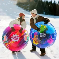 95cm Thickened Skiing Tube Cold-resistant Snow Mat Inflatable Snow Tube Anti-rollover Dsign for Winter Outdoor Use in the Slopes