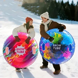 95cm Thickened Skiing Tube Cold-resistant Snow Mat Inflatable Snow Tube Anti-rollover Dsign for Winter Outdoor Use in the Slopes