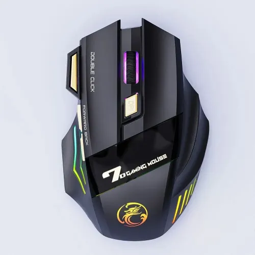 Wireless Gaming Mouse USB IMICE GW-X7 3200DPI Wired/Dual Mode BT+2.4G Rechargeable 7 Keys Silent Mouse 7-color Breathing LED