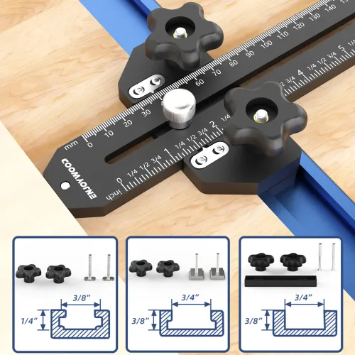 ENJOYWOOD 160mm Thin Rip Jig Table Saw Jig Guide for Making Repetitive Narrow Thin Strip Cuts Woodworking Tools Fast Thin Rip Guide for Table Saw Band Saw Router Table Fits for 3/8" x 3/4" T Slot