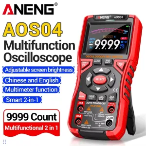ANENG AOS04 Pro Digital Oscilloscope Smart Multimeter 50MS/s Sampling Rate 10MHz Bandwidth Waveform Storage NCV Detection USB Charging Portable