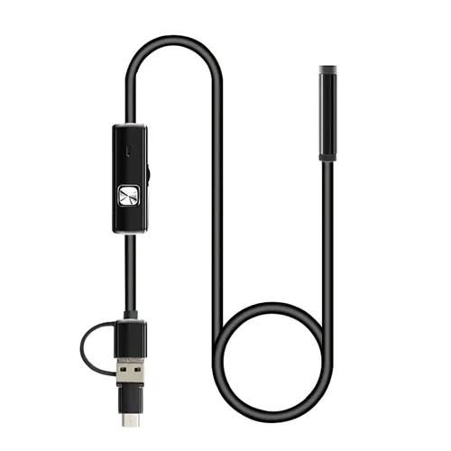 5.5MM Lens 3-In-1 Smartphone Endoscope Camera 480P Soft Wire IP67 Waterproof For Car Maintenance And Industrial Sewer Inspection