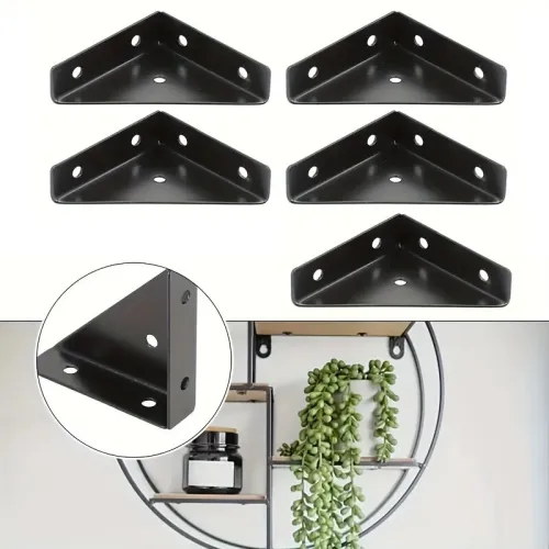 Heavy Duty Iron L Brackets 90 Degree Corner Braces Thick Metal Shelf Support Screwless Design Furniture Reinforcement Easy Install
