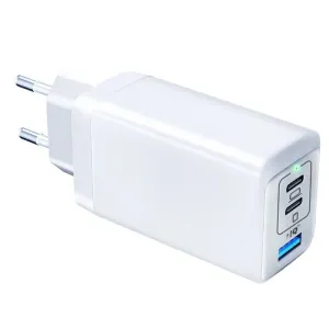 [GaN Tech] 65W 3-Port USB PD Charger USB-A+2USB-C PD3.0 QC4.0 3.0 AFC FCP SCP MTK Fast Charging Wall Charger Adapter EU Plug for iPhone 16 16 Pro 15 14 13 Pro Max for HUAWEI for SAMSUNG for OPPO