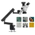 MUSTOOL 3.5X - 90X Articulating Arm Pillar Clamp Zoom Simul Focal Trinocular 4K Stereo Microscope + 34MP Video Camera For Industrial PCB