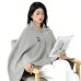 TENGOO 142*81cm 9 Zones Heated Blanket Fast Heating Nap Blanket Poncho Wrap Adjustable Electric Lap Blanket Throw Breathable Wearable