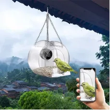 ZANLURSmart Identify Bird Feeder Camera 1080P HVideo Recording Outdoor Hanging Real-time Monitoring Bird Feeder WiFi Connection Pet Feeding Cage