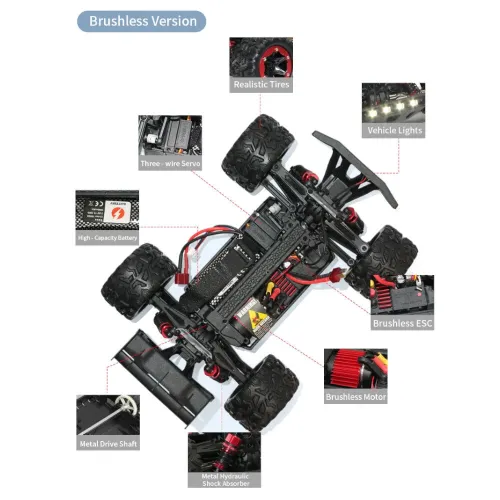 ENOZE 9309E 309E RTR 1/18 2.4G 4WD 40/60km/h RC Car Brushed/Brushless Off-Road Truck Full Proportional LED Light Two Differentials High Speed Vehicles Models Toys