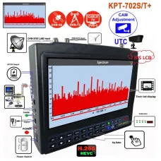 KPT-702ST+AHD Spectrum Satellite Finder DVB-S2/T2/C 7-inch Signal Strength Meter USB HDMI AV Rechargeable Battery