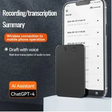 A3 AI Voice Recorder 64GB AI ChatGPT-4 Intelligent Voice Recorder Audio App Phone Call Record Transcribe Summarize Voice to Text conversion Device