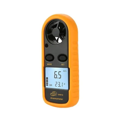 BENETECH GM816 Digital Anemometer Wind Speed Mini Air Airflow Temperature with LCD Backlight Wind Speed Meter