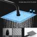 BVSOIVIA 3 IN 1 Bathroom Shower Faucet Rainfall Shower Set Matte Black Wall Mount Bathtub Shower Mixer Tap Shower System with Shelf