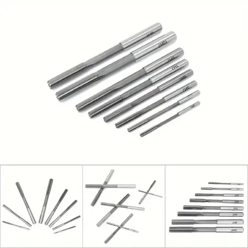 8PCS High-Speed Steel Chucking Reamer Set H7 Tolerance 3mm-10mm Diameters Straight Flute Milling Cutter for Lathe Machines