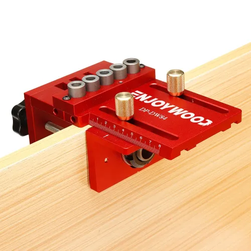 ENJOYWOOD 3 in 1 Adjustable Woodworking Doweling Jig Kit Pocket Hole Jig Drilling Guide Locator For Furniture Connecting Hole Puncher Tools