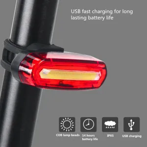 INBIKBike Taillight 600mAh Battery 4 Light Modes USB Rechargeable Waterproof Bicycle Rear Light for Night Cycling