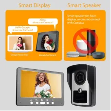 7 inch 1080P Tuya WiFi Video Intercom Doorbell System APP Remote Unlock Night Vision IP55 Waterproof Wireless Visual Doorbell with LCD Monitor for Home Apartment Security