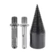 2PC Wood Splitter Firewood Drill-Bit Kindling Log Splitter Heavy Duty Electric Splitting Drills 42mm Screw Cracker Removable Cone Driver Hex Shank Square Round Handle