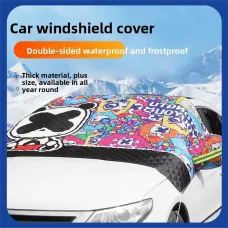Thick Oxford Fabric Car Windshield Snow Cover Waterproof Frostproof Sunshade Universal Fit for Cars SUVs