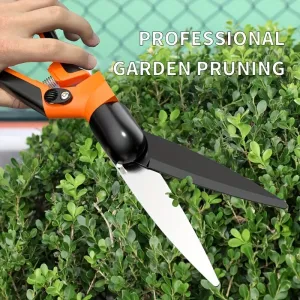 SK5 Steel Gardening Shears 360 Rotating Blade Heavy Duty PTFE Coated Anti-rust Garden Scissors for Pruning Trimming Cutting Hedge Lawn Flower Grass Tree Branches High Strength Durability Comfortable Grip Design