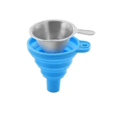 TWO TREES Collapsible Silicone Funnels and Stainless Steel Resin Filter Cups for Pouring Resin Back into Bottle