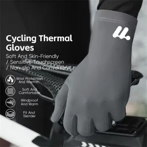 WESBIKING Winter Touchscreen Fleece Thermal Cycling Gloves Windproof Non Slip Soft Comfy Extended Wristband Bike Gloves