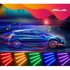 Car Atmosphere Lights Interior APP Control 12V 48 LEDs 1 To 4 Modified LED Colorful Atmosphere Lights Car Foot Interior Lights With Remote Control