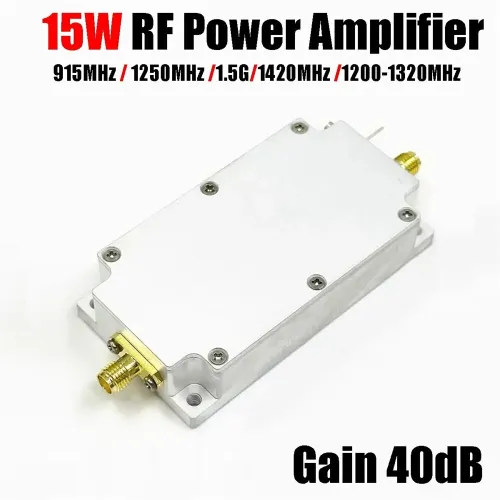 15W RF Power Amplifier 820-970MHz 915MHz 1250MHz 1420MHz 1575MHz 20-28V SMA Connector High Gain Helium Miner LORA SDR Ham Radio GPS