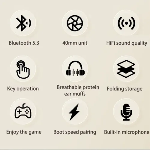 P9Promax Wireless Headset bluetooth Headphone 40mm Magnetic Sound Unit Breathable Earmuffs Built-in Microphone Over-head Headphones