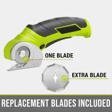 Cordless Electric Scissors 4V Electric Mini Cutter with Extra Blade and Charger Lightweight 0.87 lbs Safety Start Cuts Cardboard Leather Plastic up to 1/4" Thick