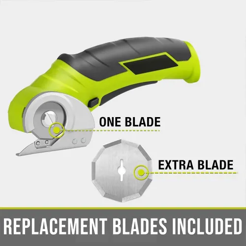 Cordless Electric Scissors 4V Electric Mini Cutter with Extra Blade and Charger Lightweight 0.87 lbs Safety Start Cuts Cardboard Leather Plastic up to 1/4" Thick