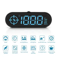 G9 Auto HUD GPS Head Up Display Car Gauge Speedometer With Compass Clock Driving Distance Security Alarm Electronic Accessories