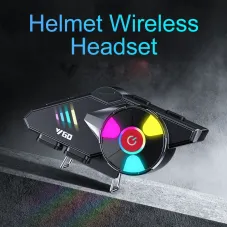 Coralme Y60 Wireless Bluetooth Motorcycle Helmet Headset Cycling Waterproof Noise Cancelling Helmet Headset with RGB Dazzling Color Lighting