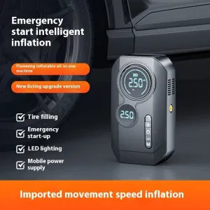 8000mAh Car Jump Starter & Air Compressor All-In-One Starter And Inflator with LED Emergency Lighting 1200A Peak Current