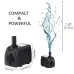 30W Ultra Quiet Submersible Water Pump 550GPH High Lift for Aquariums Fish Tanks Ponds Hydroponics Statuary with 3 Nozzles US/EU Plug Option