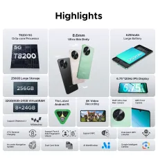 DOOGEE Note59 Pro 5G 32GB 256GB 16MP Camera 6.75 inch 120Hz 6250mAh NFC Android 15 UNISOC T8200 Octa Core Smartphone