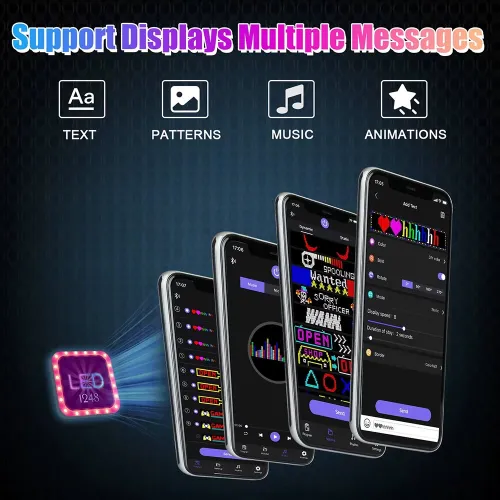 LED Car sign, programmable LED sign, Flexible Matrix panel by Bluetooth APP, Bright scrolling LED sign, LED Display and Sign board for store, shop, bar and business areas