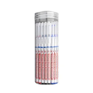 10pcs Multi Purpose Deep Hole Marker Pens Long Nib Design 20mm Tip Waterproof Ink Black Blue Red Marking for Woodworking Construction Industrial Use
