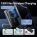 Vention FKH 35W 38.5Wh 10000mAh Magnetic Wireless Power Bank Come with Type-C Cable External Battery Power Supply with 2 Input & 3 Outputs Fast Charging with Phone Stand for iPhone 17 17Pro Max 16 15 14 13 for Xiaomi 17pro for SAMSUNG for OPPO for VIV