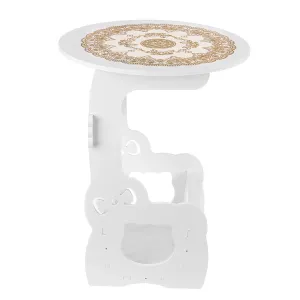 Coffee Table Desk Bedroom Balcony Side Table European Small Round table 36 * 46 * 23.5cm Rack Storage Organizer For Home Office