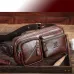 BULLCAPTAIN Men's Genuine Leather Waist Bag Large Capacity Chest Bag Outdoor Sports Zipper Fanny Packs